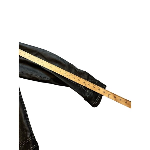 Cafe Racer Brown Leather Jacket Sz Large - Picture 3 of 7